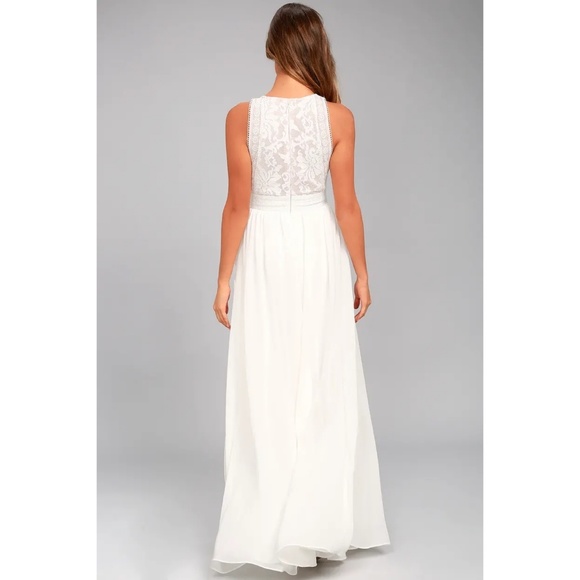 (SOLD) White lace maxi dress/NWT Wedding - Picture 2 of 4